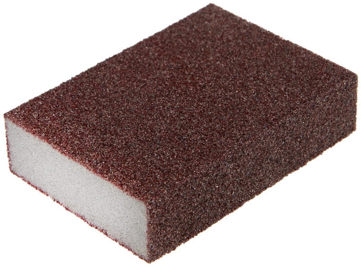 Губка абразивная шлифовальная ТУНДРА, мягкая, 100 х 70 х 25 мм, P40