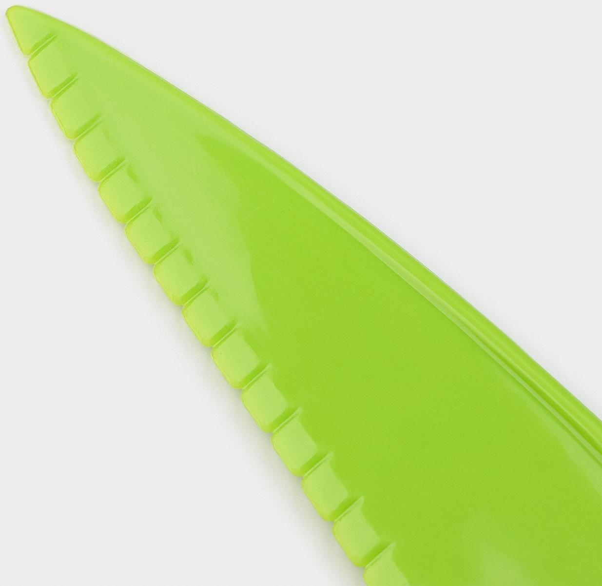 Нож для торта Доляна, 28,5×6 см, цвет зелёный