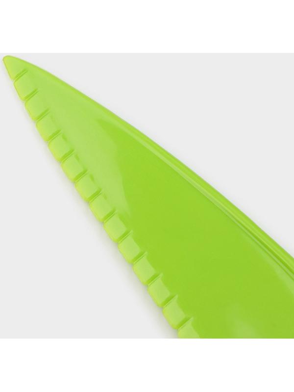 Нож для торта Доляна, 28,5×6 см, цвет зелёный