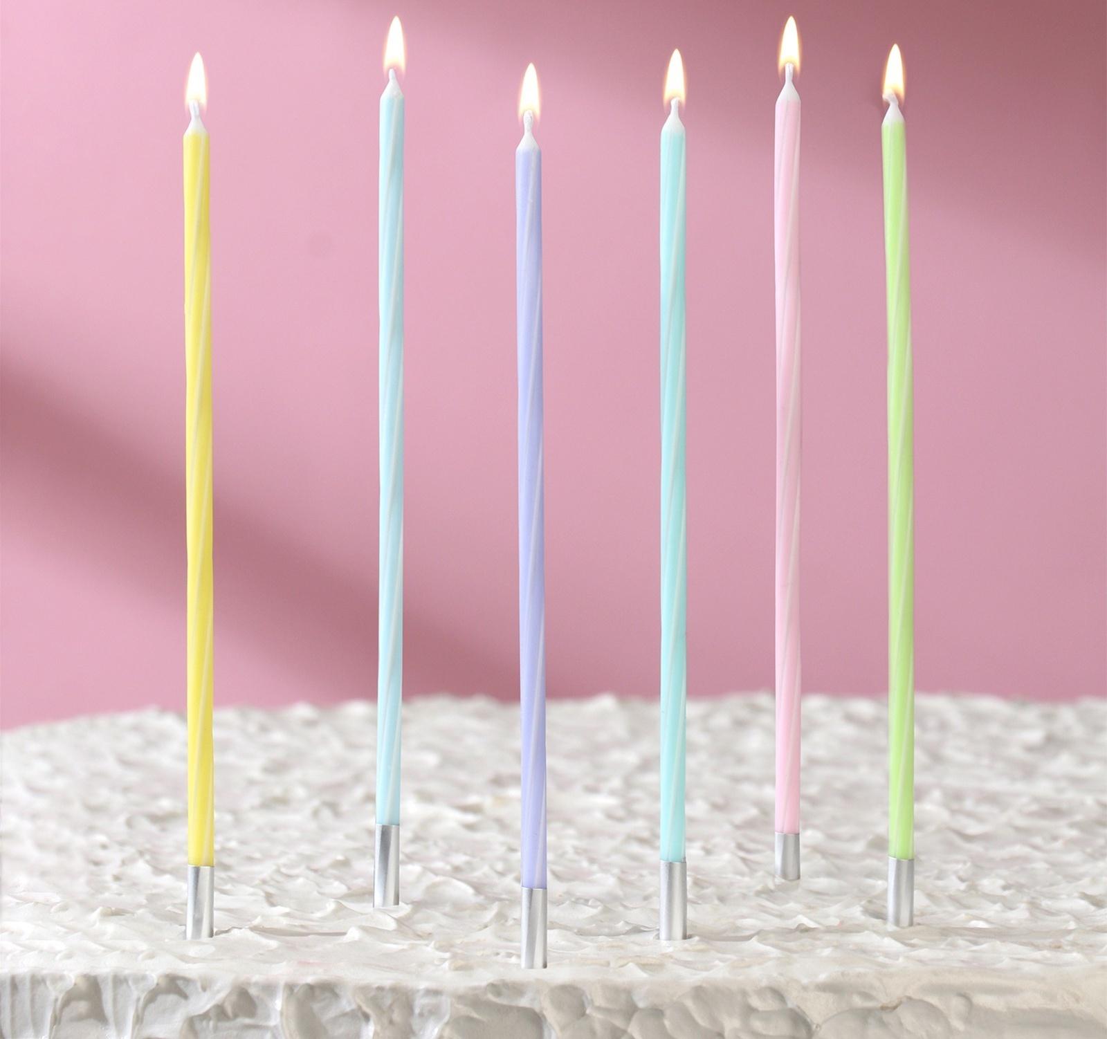 Набор свечей в торт, 7 штук, 11,5 см, разноцветные