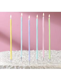 Набор свечей в торт, 7 штук, 11,5 см, разноцветные