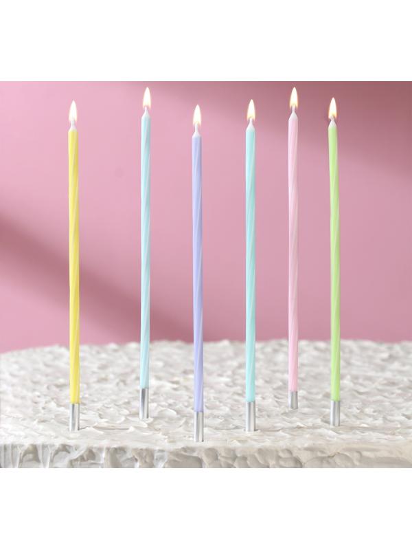 Набор свечей в торт, 7 штук, 11,5 см, разноцветные