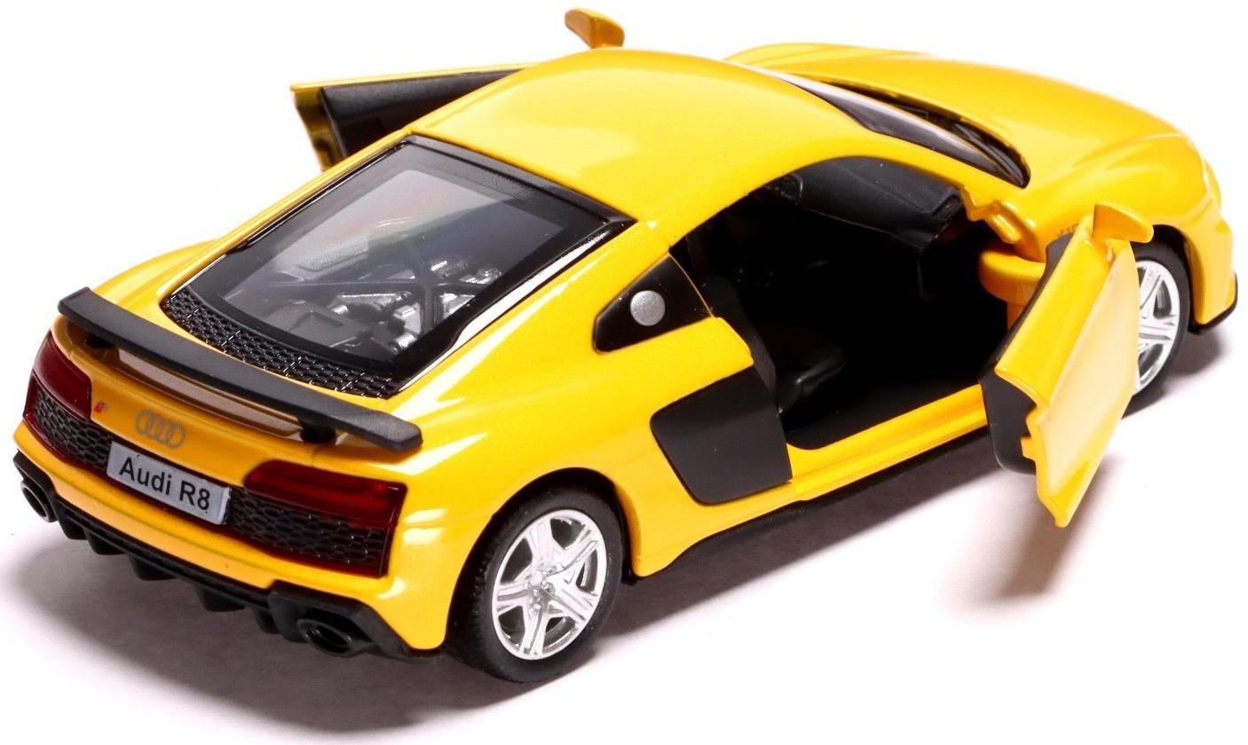 Машина металлическая AUDI R8 COUPE, 1:32, инерция, открываются двери, цвет жёлтый