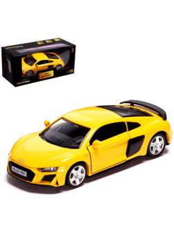 Машина металлическая AUDI R8 COUPE, 1:32, инерция, открываются двери, цвет жёлтый