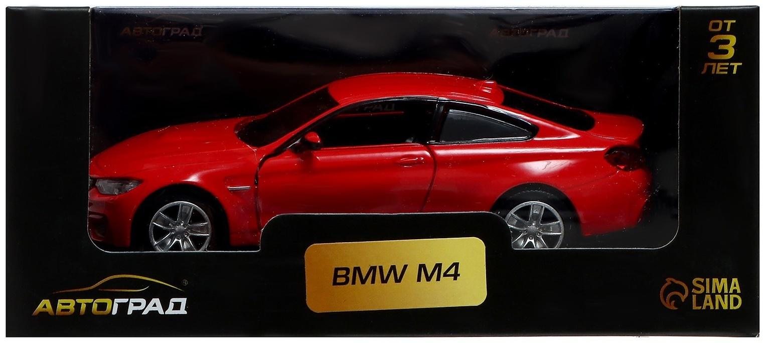 Машина металлическая BMW M4 COUPE, 1:32, инерция, открываются двери, цвет красный