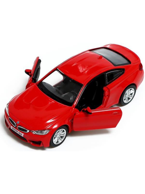 Машина металлическая BMW M4 COUPE, 1:32, инерция, открываются двери, цвет красный