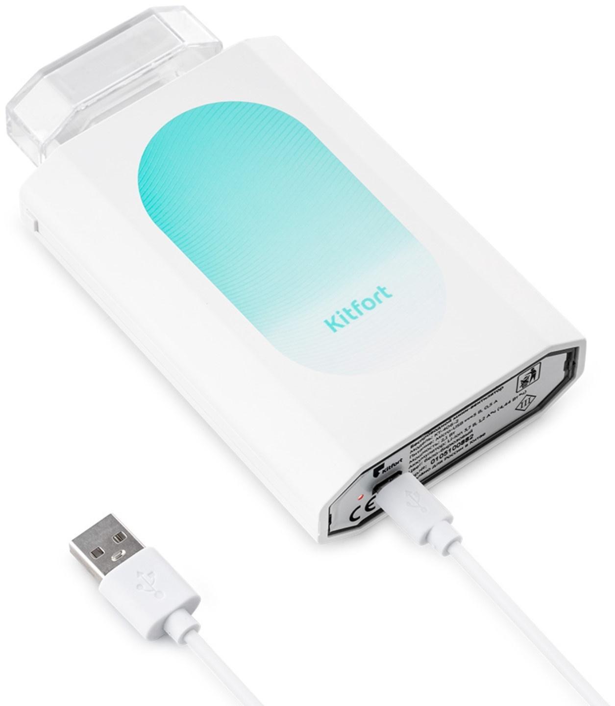 Вентилятор Kitfort КТ-406-2, настольный, 2.1 Вт, 1 режим, бело-бирюзовый