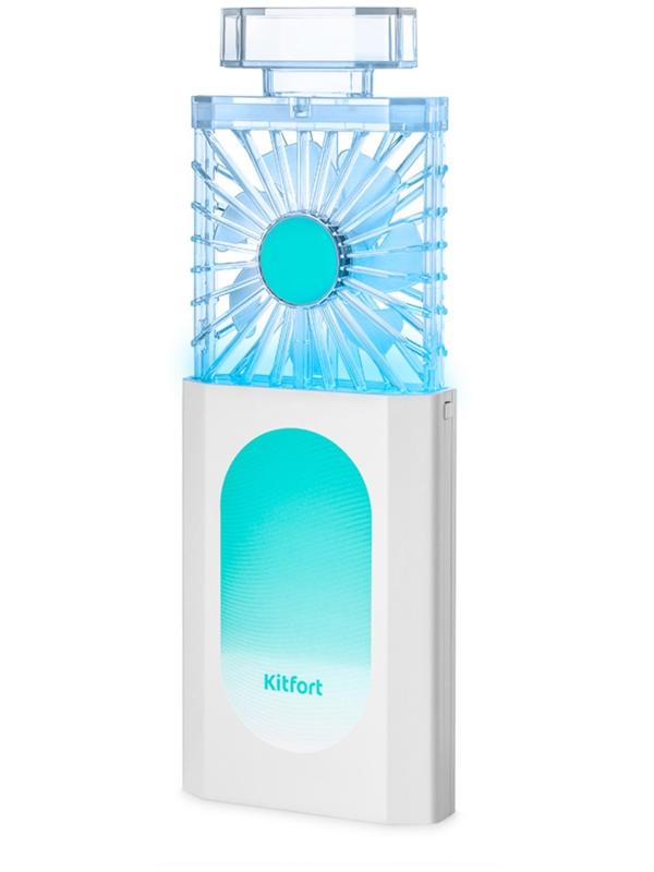 Вентилятор Kitfort КТ-406-2, настольный, 2.1 Вт, 1 режим, бело-бирюзовый