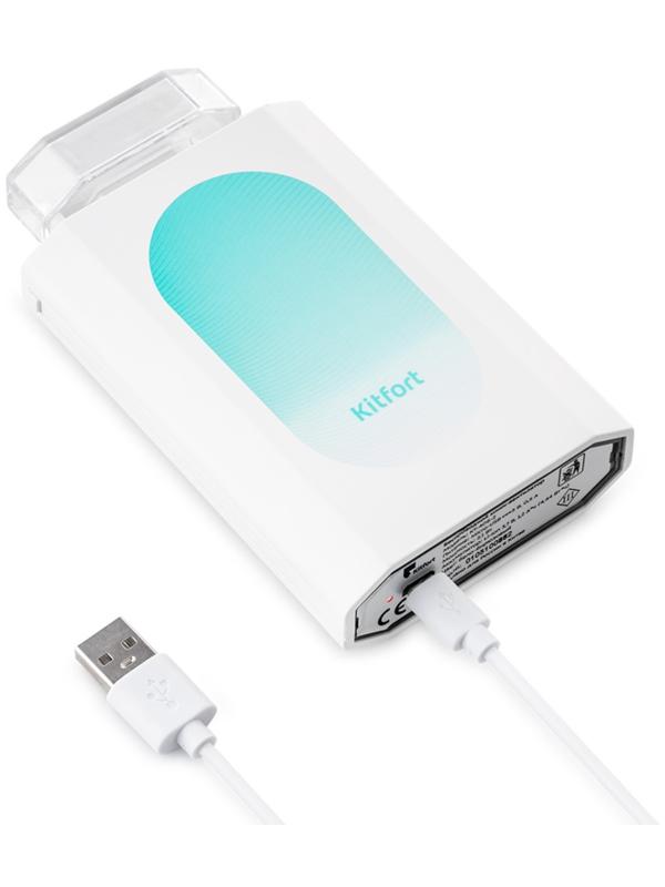 Вентилятор Kitfort КТ-406-2, настольный, 2.1 Вт, 1 режим, бело-бирюзовый