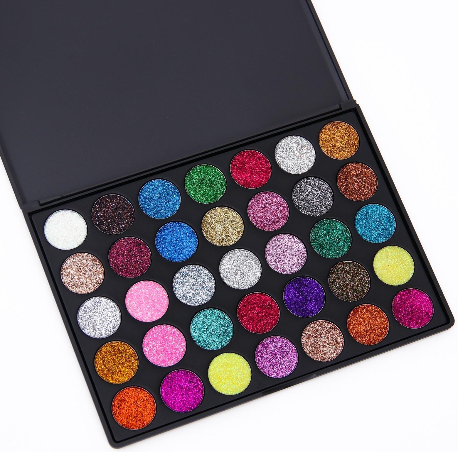 Палетка теней с блёстками, 35 цветов