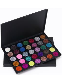 Палетка теней с блёстками, 35 цветов