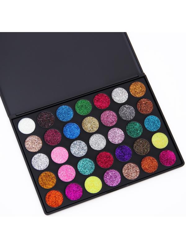 Палетка теней с блёстками, 35 цветов