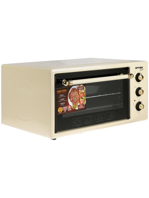 Мини-печь OPTIMA OF-48BR, 1600 Вт, 48 л, 50-300°С, таймер, бежевая