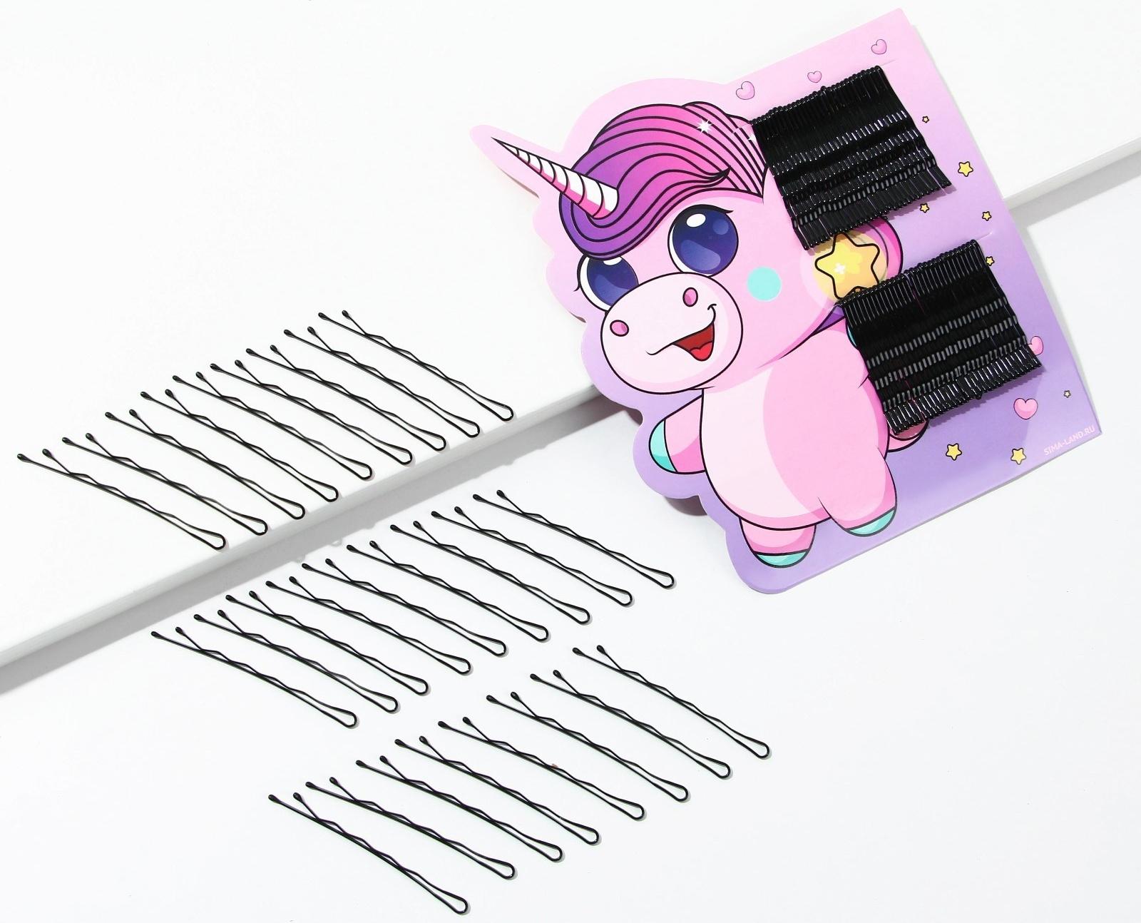 Невидимка для волос «Будь в тренде», чёрная, 60 шт.