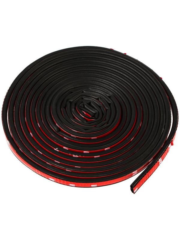 Уплотнитель двери в автомобиль, В-образный, самоклеящийся, 5 м, черный