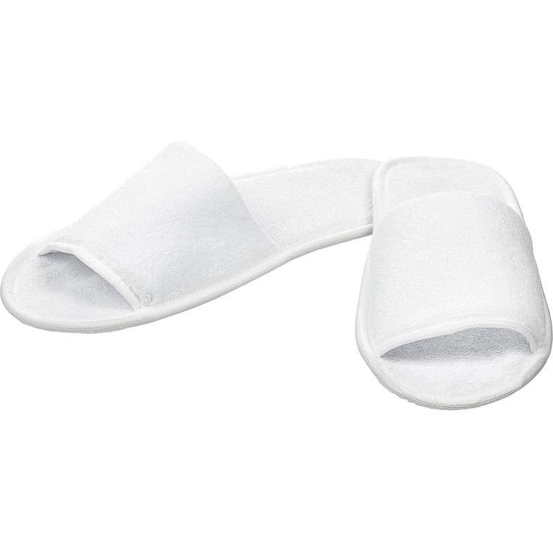 Тапочки одноразовые ГП Махровые Классик белые с откр мыс 2,5мм 150 пар/уп