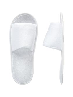 Тапочки одноразовые ГП Махровые Классик белые с откр мыс 2,5мм 150 пар/уп