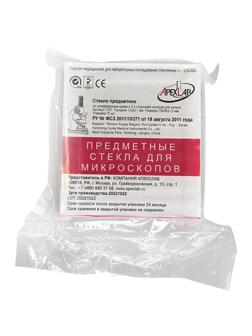 Стекло предметное 76х26х1,1 шлиф. кр.,2х сторон. полосой д/записи 72 шт/уп