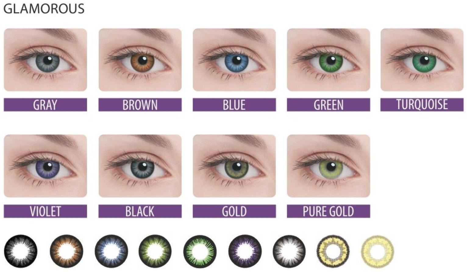 Цветные контактные линзы Adria Glamorous - Violet, -3.5/8,6, в наборе 2шт