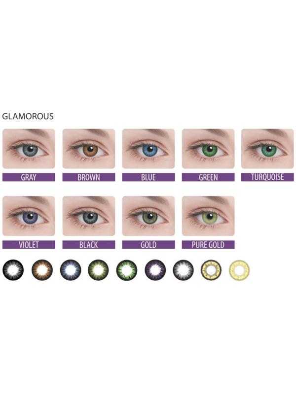 Цветные контактные линзы Adria Glamorous - Violet, -3.5/8,6, в наборе 2шт