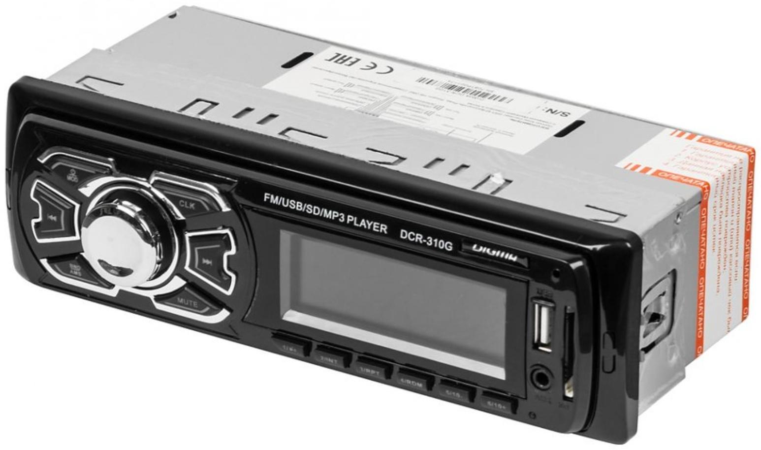 Автомагнитола Digma DCR-310G 1DIN, 4 x 45 Вт, USB, AUX