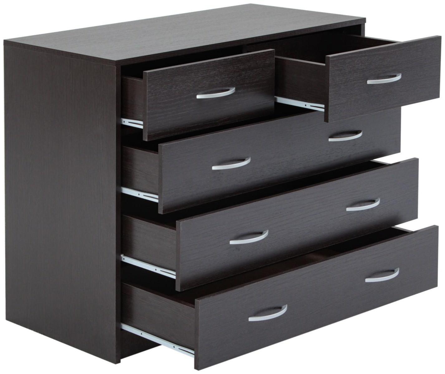 Комод 5 ящиков, 900х480х800, Венге темный