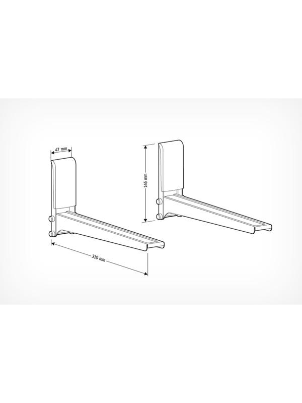Кронштейн для СВЧ Holder MWS-2005, макс.40кг, настенный, фиксированный, белый
