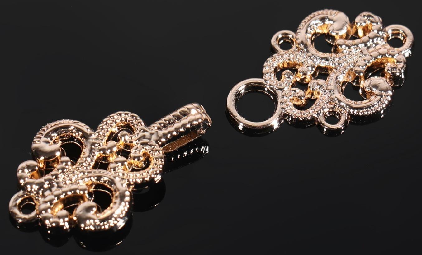 Декоративная застёжка, 4,5 × 1,5 см, цвет золотой