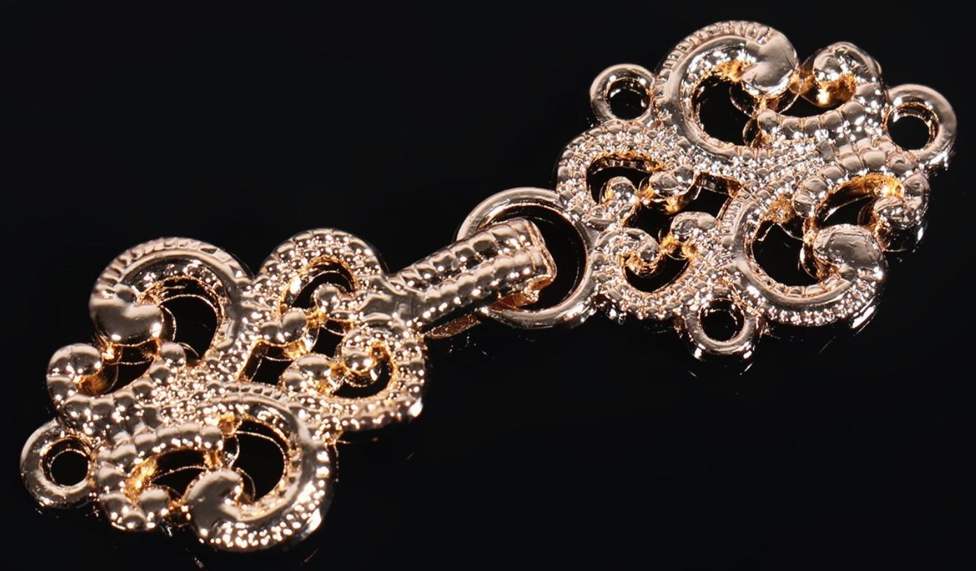 Декоративная застёжка, 4,5 × 1,5 см, цвет золотой