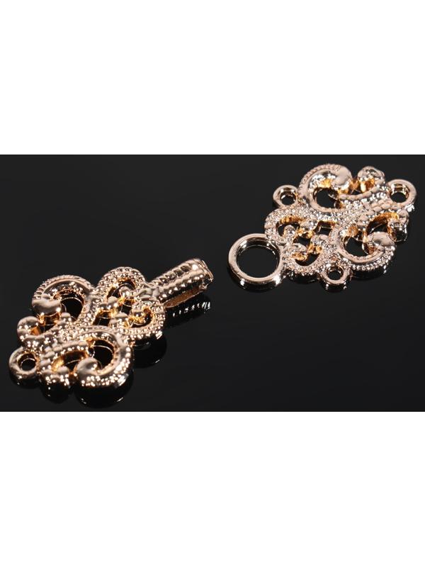 Декоративная застёжка, 4,5 × 1,5 см, цвет золотой