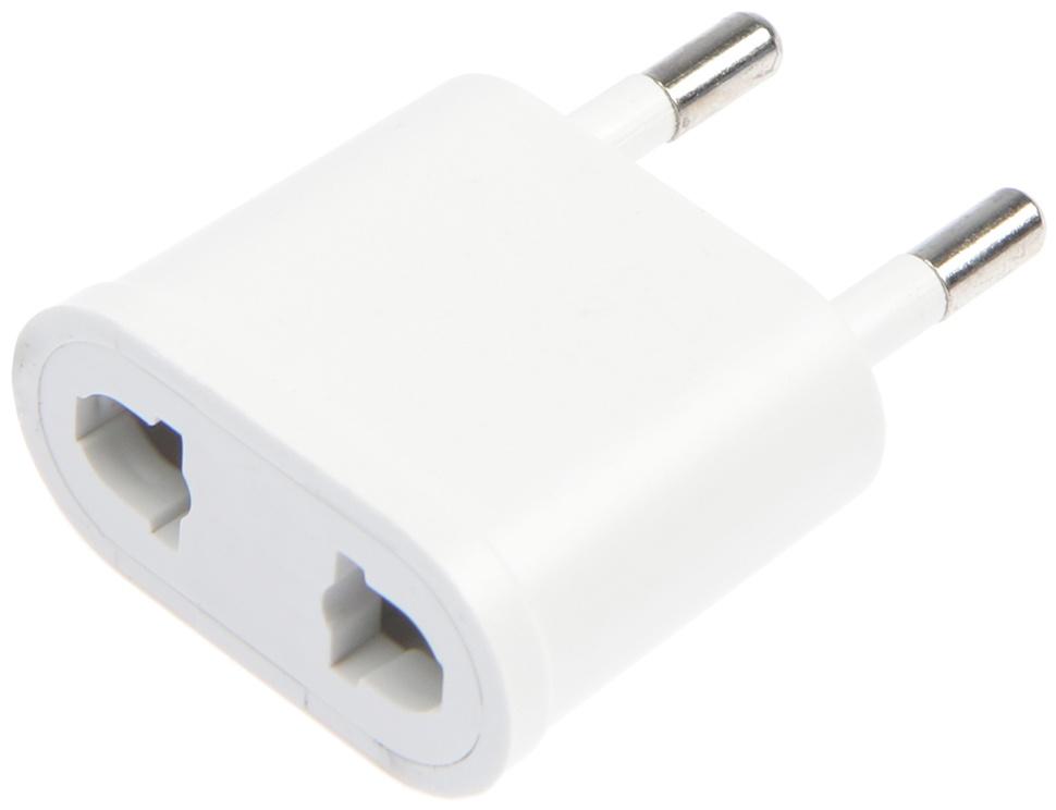 Переходник 6 А, евро, плоский, белый, 220 В