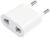 Переходник 6 А, евро, плоский, белый, 220 В