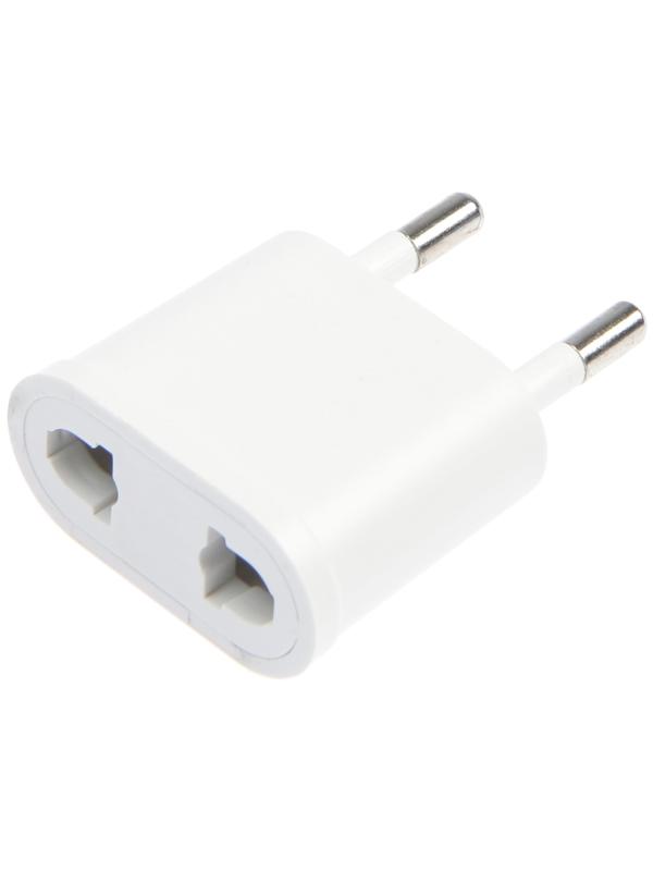 Переходник 6 А, евро, плоский, белый, 220 В