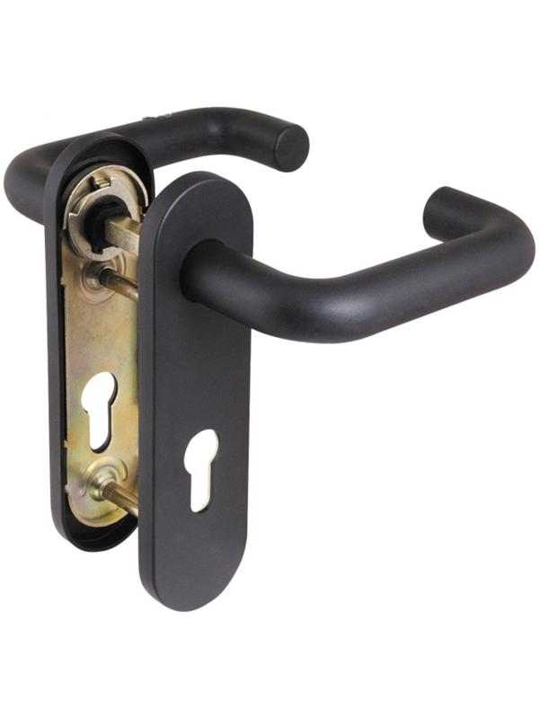 Ручка дверная Fuaro DH-0433 NE, с пруж., для замка FL-0432, 0433, 0434, нейлон, черная