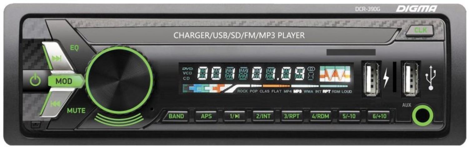 Автомагнитола Digma DCR-390G 1DIN, 4 x 45 Вт