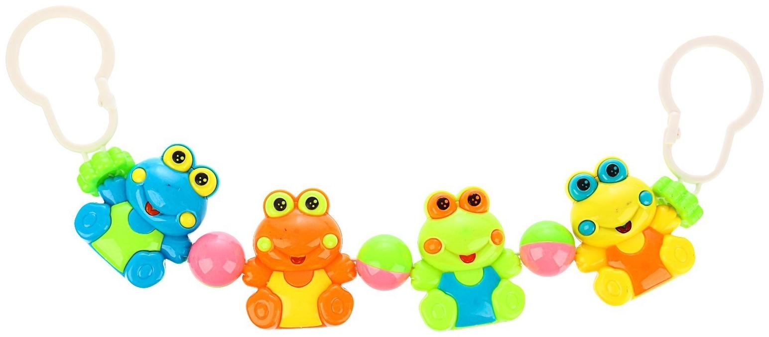 Растяжка на коляску/кроватку «Лягушата», 4 игрушки, цвет МИКС, Крошка Я