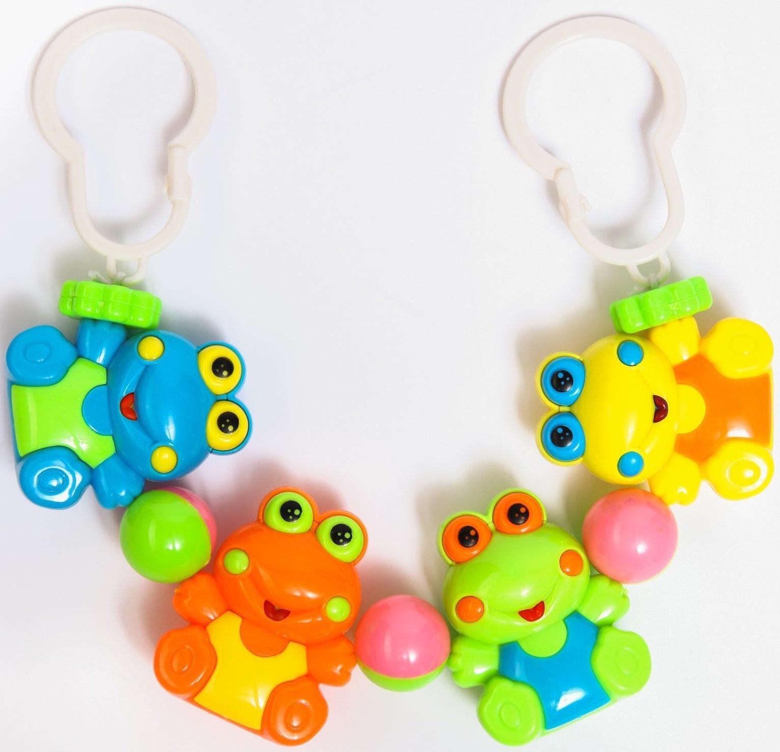 Растяжка на коляску/кроватку «Лягушата», 4 игрушки, цвет МИКС, Крошка Я