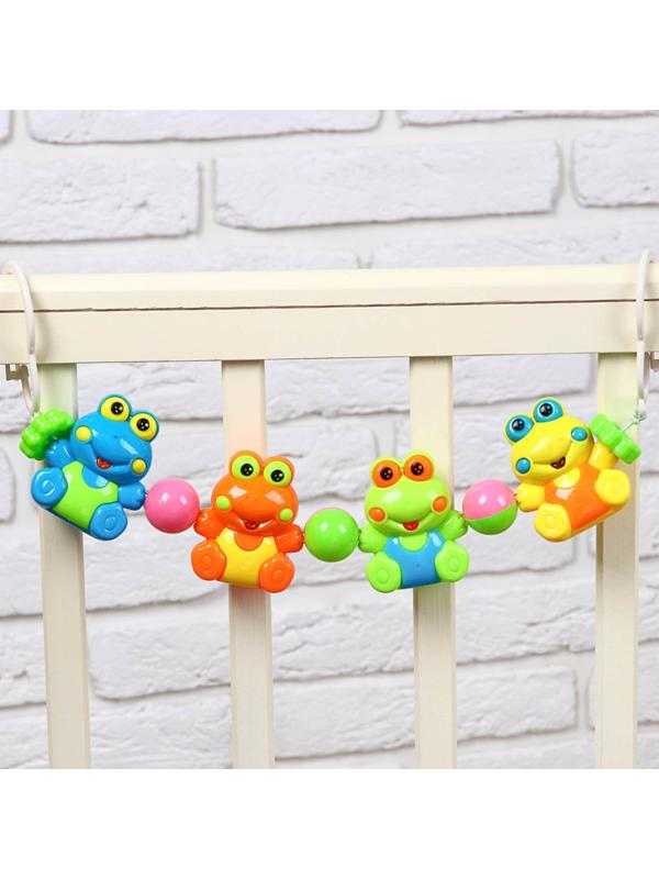 Растяжка на коляску/кроватку «Лягушата», 4 игрушки, цвет МИКС, Крошка Я