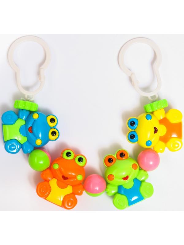 Растяжка на коляску/кроватку «Лягушата», 4 игрушки, цвет МИКС, Крошка Я