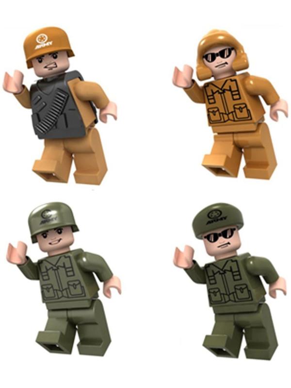 Фигурки для конструктора «Военные», 4 шт, в пакете