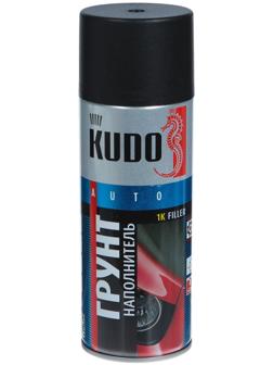 Грунт-наполнитель 1К Kudo черный, акриловый, аэрозоль, 520 мл