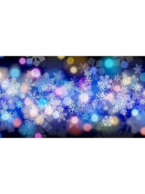 Фотобаннер, 300 × 200 см, с фотопечатью, люверсы шаг 1 м, «Неоновые снежинки»