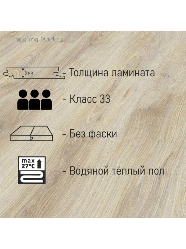 Ламинат Kronospan Виктория Twin Click 5236 Дуб Гренландский 33 класс 8 мм, 2,2 м2