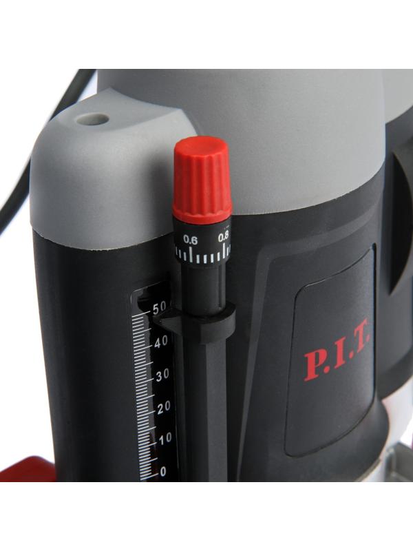 Фрезер P.I.T. PER8-C, 1400 Вт, 16000-30000 об/мин, цанга 6/8 мм, ход фрезы 55 мм, упор