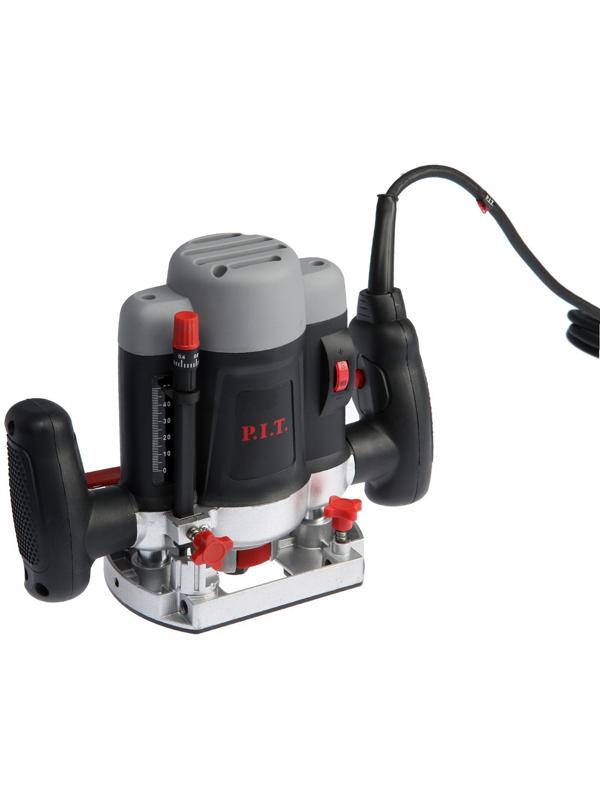 Фрезер P.I.T. PER8-C, 1400 Вт, 16000-30000 об/мин, цанга 6/8 мм, ход фрезы 55 мм, упор