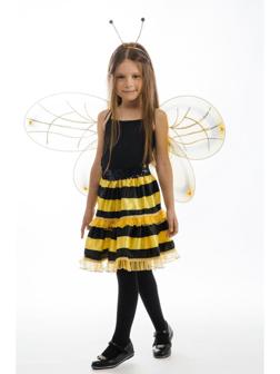 Карнавальный костюм «Пчёлка», юбка, ободок, крылья, рост 122-128 см