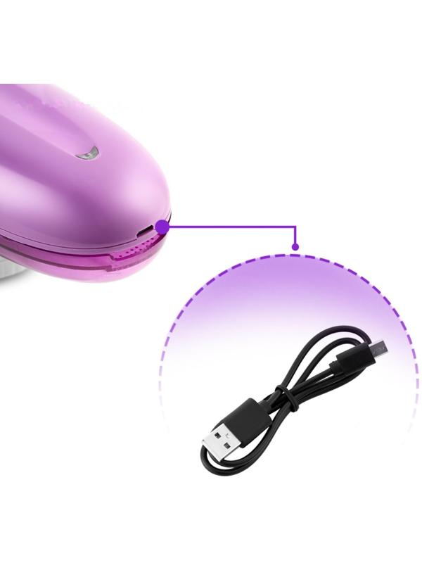 Машинка для удаления катышков Kitfort КТ-2039, 2 Вт, от АКБ, бело-сереневая