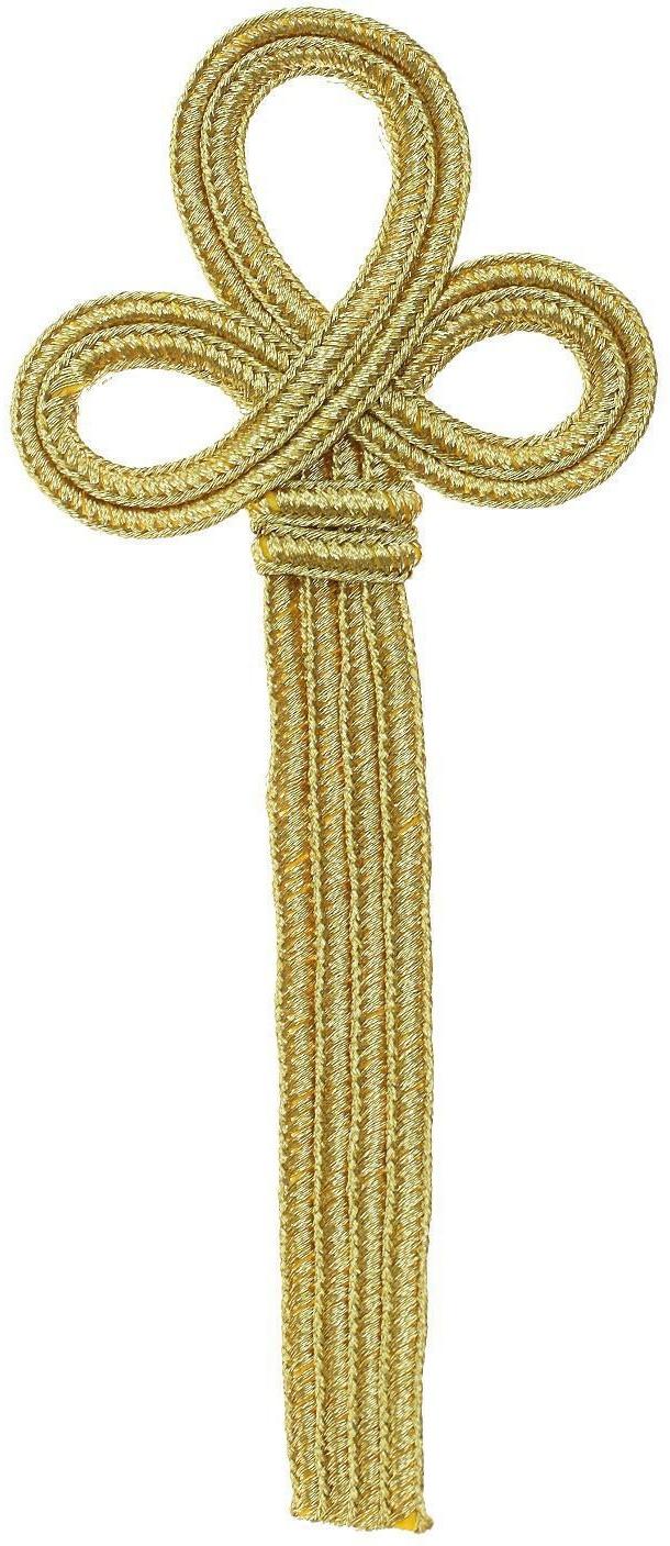 Плетёное украшение, длина 14 см., в наборе 10 штук, цвет жёлтое золото