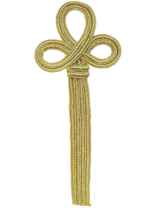 Плетёное украшение, длина 14 см., в наборе 10 штук, цвет жёлтое золото