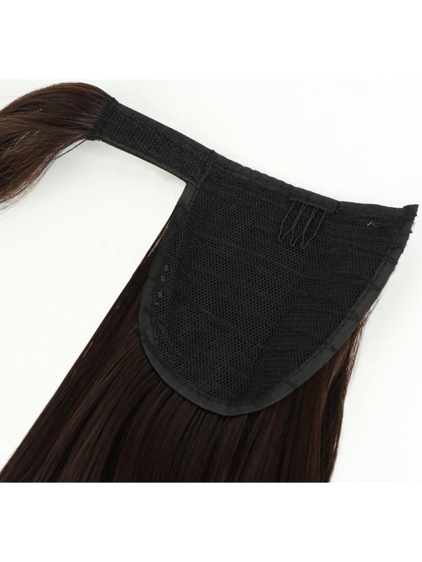 Хвост накладной, прямой волос, на резинке, 60 см, 100 гр, цвет каштановый(#SHT6А)